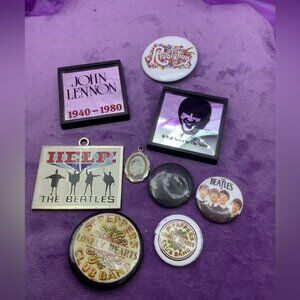 Vintage Beatles Memorabilia Pins Buttons Charm